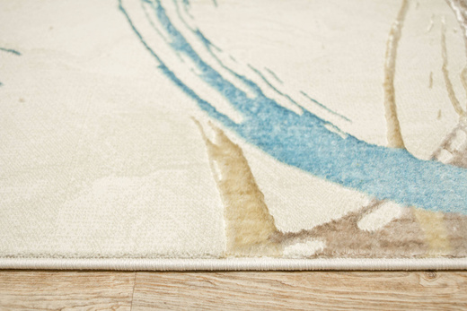 Lśniący Dywan Allora Plus G367A cream/beige Beż Krem Turkus Abstrakcja