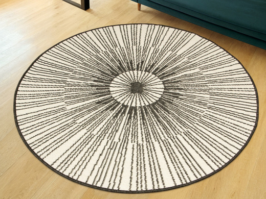 Okrągły Dwustronny Dywan Sznurkowy Brussels 205634/10110 Night Antracyt Krem Outdoor