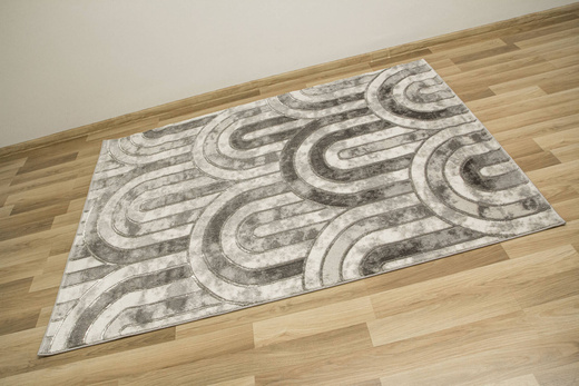 Dywan Felix 9303A grey Lśniący Marmur Szary SrebrnyPółkola