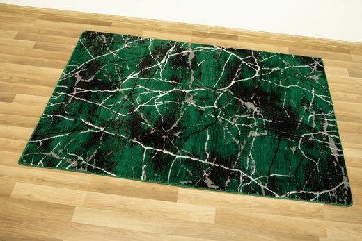 Dywan Diamond K8716Z Green Butelkowa Zieleń Srebrny Marmur