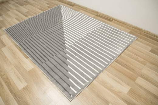 Dywan Victoria F497A l.grey/d.grey Szary Krem Lamele