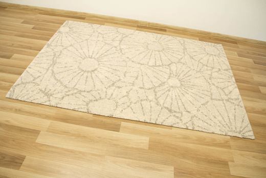 Wełniany Dywan Tempo Natural-B Abby Jasny Szary Kwiaty