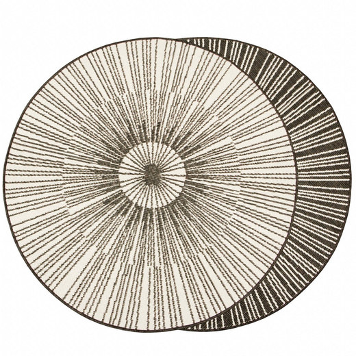 Okrągły Dwustronny Dywan Sznurkowy Brussels 205634/10110 Night Antracyt Krem Outdoor