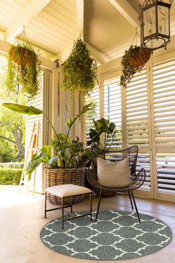 Dywan okrągły Clover 19 jasny szary koniczyna marokańska