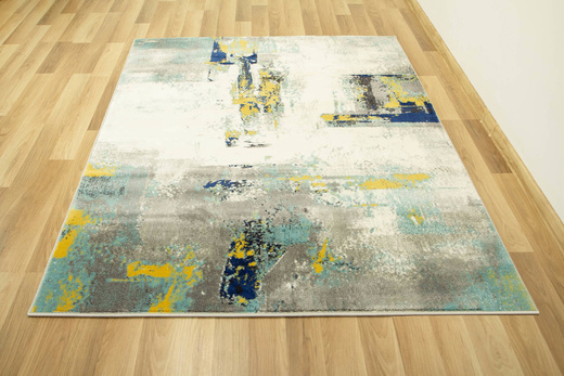 Dywan Victoria 7663A cream/blue Abstrakcyjny Krem Niebieski Żółty