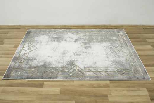 Dywan Felix 9337A l.grey/yellow Marmur Szary Krem Złoty z Ramką