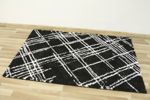 Dywan Boho 668 black/cream Czarny Romby Kreski