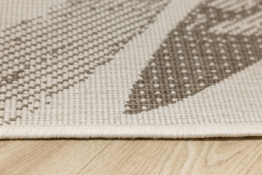 Dywan Dwustronny Sznurkowy Brussels 205768/10620 linen Jasny Beż Krem Liście Outdoor