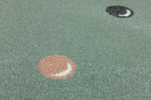 Wykładzina Dziecięca Lima C275b green/cream Zieleń Kropki Bańki szerokość 4 m