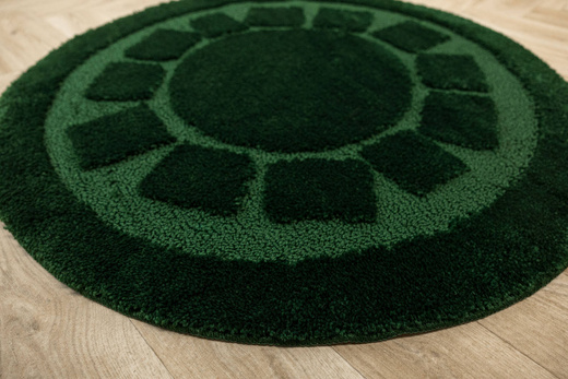 Dywanik Okrągły Łazienkowy Antypoślizgowy Ocean Butelkowa Zieleń