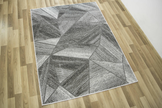 Dywan Felix C179A m.grey/grey Lśniący Marmur Szary Krem Trójkąty