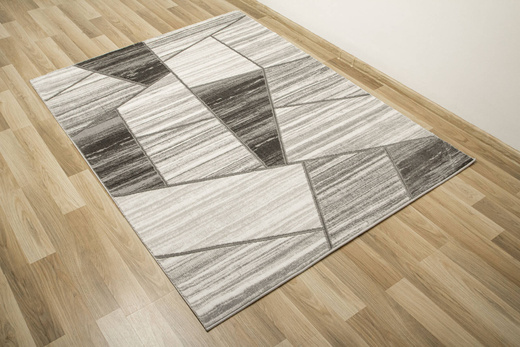 Dywan Felix 9253A l.grey/white Lśniący Marmur Szary Krem Srebrny