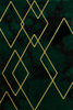 Dywan Diamond K4421Y green Ciemna Butelkowa Zieleń Złoty Romby