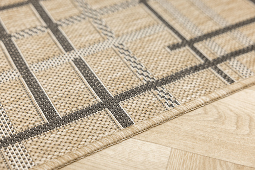 Dywan Sznurkowy Antypoślizgowy Flex 19507/P01 Beż Grafitowy w Kreski Paski