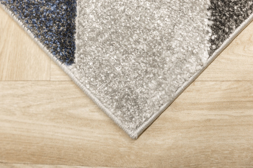 Dywan Kandy N405A l.grey/navy Szary Granatowy Geometria Romby Fryz