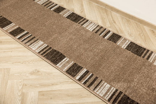 Chodnik Dywanowy Mira 24070/120 Adagio Brąz Beż Krem Paski szerokość 80 cm