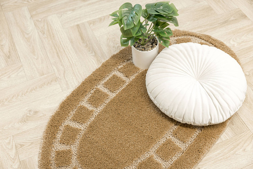 Dywanik Łazienkowy Antypoślizgowy Ocean Beige Beż Owalny