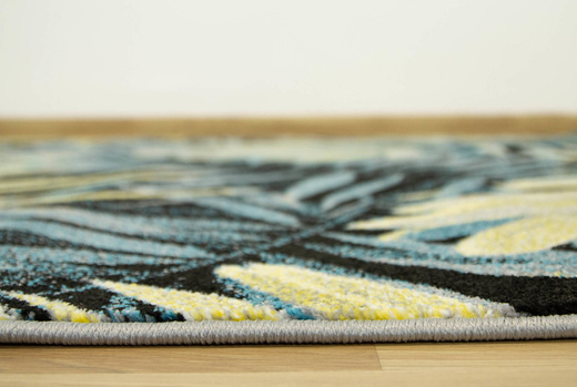 Dywan Free 11291/948 Turkus Żółty Liście Palmy