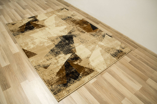 Dywan Super Rose B885A Beige/Cream Brąz Beż Krem Trójkąty Przecierany