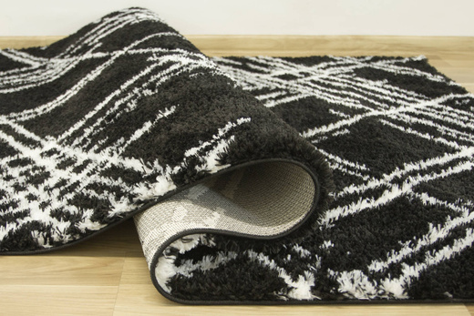 Dywan Boho 668 black/cream Czarny Romby Kreski