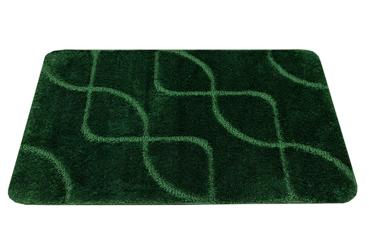 Dywanik Łazienkowy Antypoślizgowy Ivona Dark Green Butelkowa Zieleń Linie