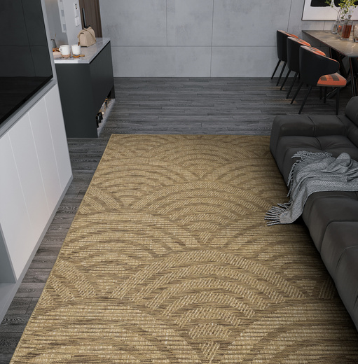 Dywan Sznurkowy Ella ST022A brown/brown Beż Brąz Wachlarze Outdoor