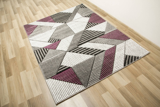Dywan Amelia A632A grey/purple Szary Fiolet Linie Paski Kreski