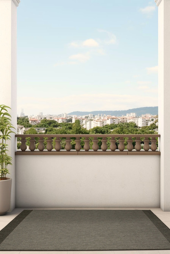 Dywan Dwustronny Sznurkowy Brussels 205664/11010 night silver Grafit Szary Pasy Outdoor