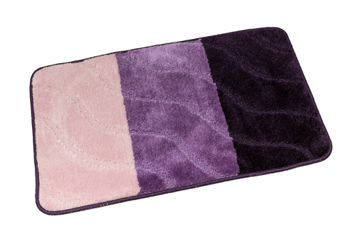 Komplet 3-częściowy Łazienkowy Fiori Fiolet Pasy Fale