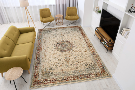 Wełniany Dywan Dywilan Omega Kordoba Koniak Ornament