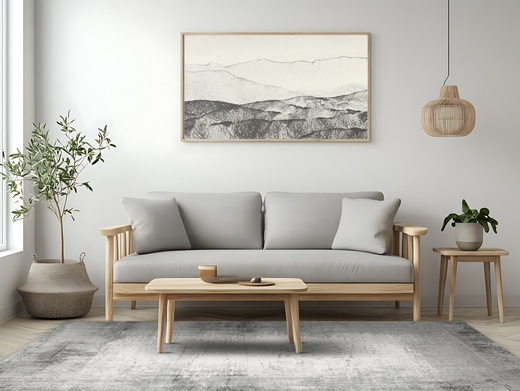 Dywan Nantes NT019G Grey/Grey Szary Krem Ornament Beton