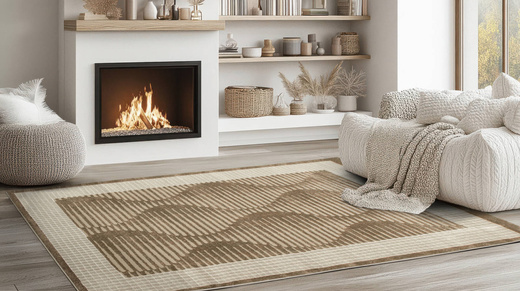 Dywan Teno QP030 Brown Brąz Beż Geometryczny