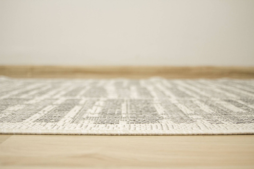 Sznurkowy Chodnik Terra Block 09 Szary Kremowy szerokość 80 cm