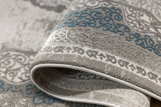 Lśniący Dywan Allora Plus B827B l.grey/grey Srebrzysty Szary Niebieski Ornament