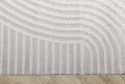 Dywan Nantes NT130G Grey/Grey Szary Pasy Geometria