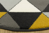 Okrągły Dywan Luna 502902/89925 d.grey Trójkąty Miodowy Krem Szary