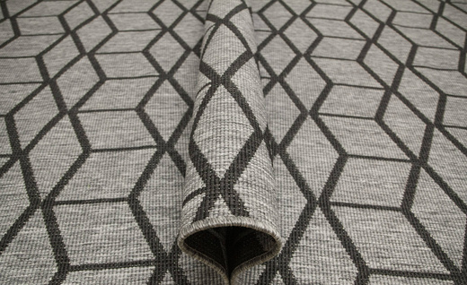 Dywan Dwustronny Sznurkowy Brussels 205178/11020 night Night Antracyt Szary Romby Outdoor