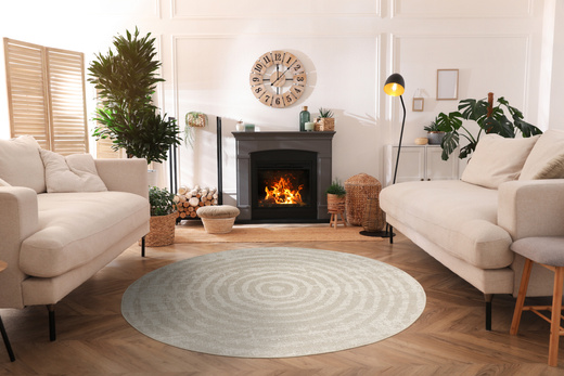 Okrągły Dywan Sznurkowy Haga 04787A vizon/cream Beż Krem Okręgi Outdoor