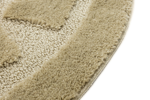 Dywanik Okrągły Łazienkowy Antypoślizgowy Ocean Light Beige Jasny Beż
