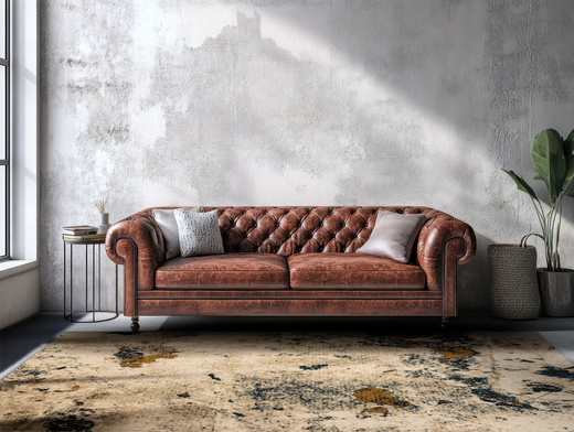 Wełniany Dywan Isfahan Clario Krem Marmur Terrazzo Beż