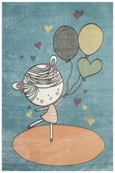 Dywan Dziecięcy Lima 9393B blue/rose Baletnica Dziewczynka Róż Niebieski