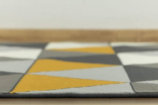 Dywan Luna 502902/89925 d.grey musztardowe trójkąty