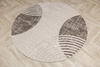 Okrągły Dywan Nantes NT209A Beige/Brown Szarobeżowy Półkola
