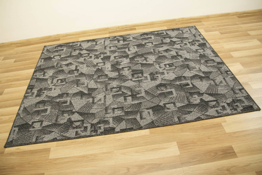 Wykładzina Flamingo 74 Dark Grey Ciemny Szary Czarny szerokość 4 m