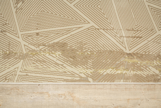 Lśniący Dywan Allora Plus F356A l.brown/beige Beż Złoty Trójkąty