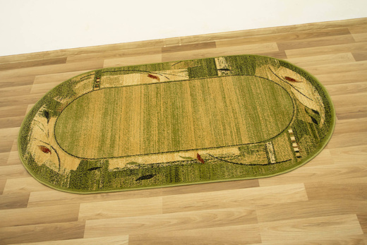 Owalny Agnella Dywan Erba Chrom Zieleń Beż