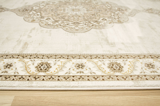 Dywan Elisa PF17B Brown/Gold Złoty Krem Ornament