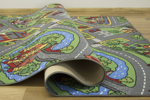 Wykładzina O-rally uliczki miasto zamek plac budowy na filcu szerokość 4 m