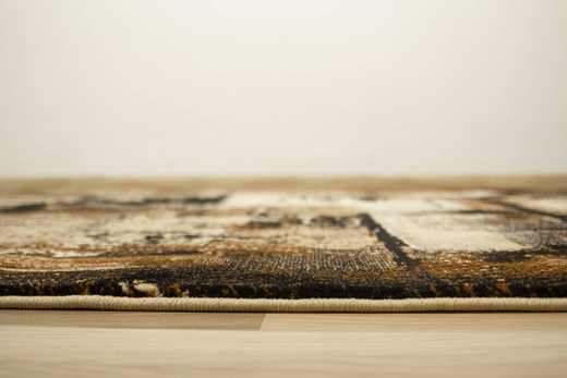 Dywan Super Rose 7657A Black/Beige Brąz Beż Czarny Tynk Abstrakcja