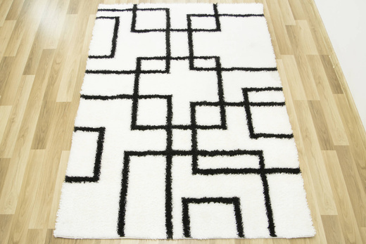 Dywan Boho 616 cream/black Krem Czerń Linie